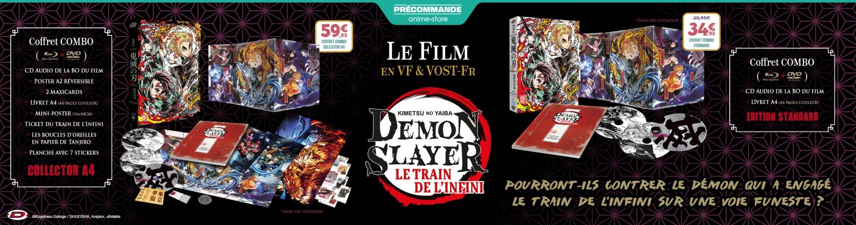 Prcommande : Demon Slayer le train de l'infini le film en coffret combo